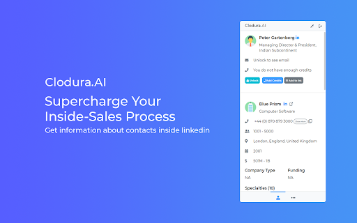 Clodura - Chrome Extension: AI Tool for Effortless Contact Management