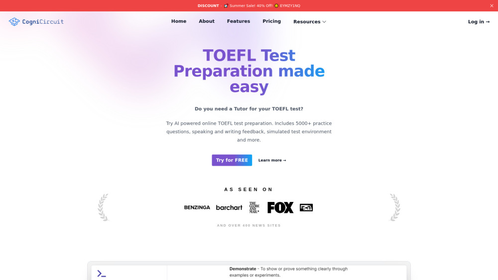 CogniCircuit AI: AI Tool for TOEFL Prep