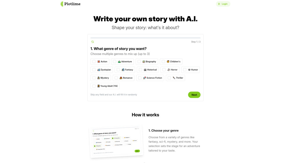 Plotlime: AI platform for creating personalized stor