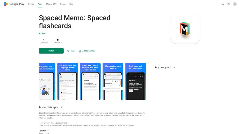 Spaced Memo: AI Tool for Spaced Flashcards Learning