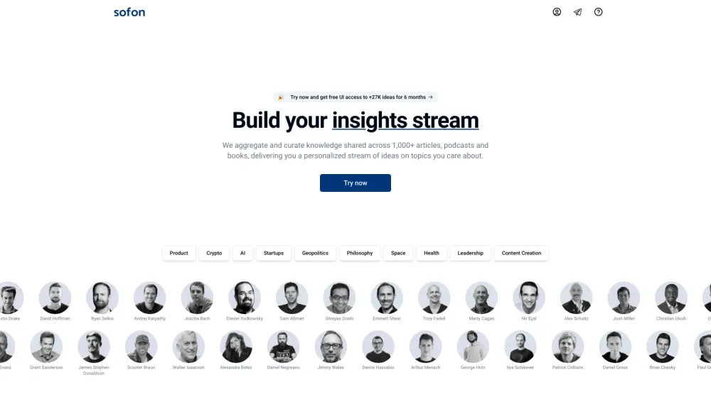 Sofon: AI Tool to Discover Best Ideas