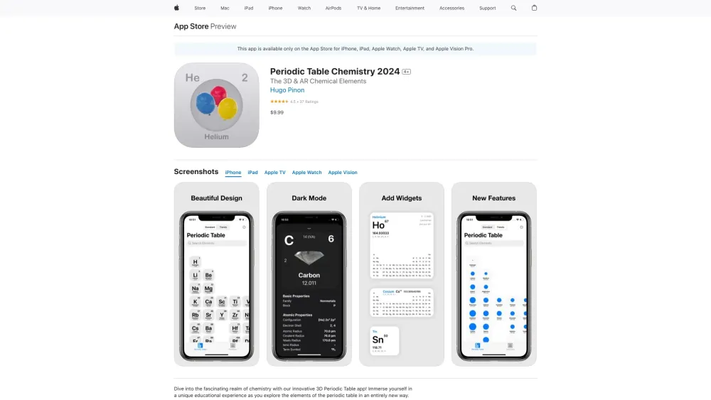 Periodic Table Chemistry 2024: AI Tool for 3D Element Exploration