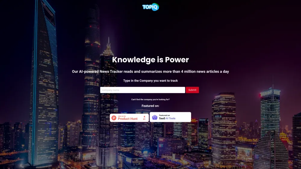 TOPIQ: Product Name ai tool News Tracker