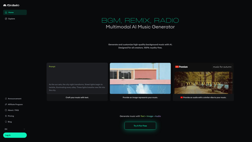 MixAudio: AI Music Generator for All Creators