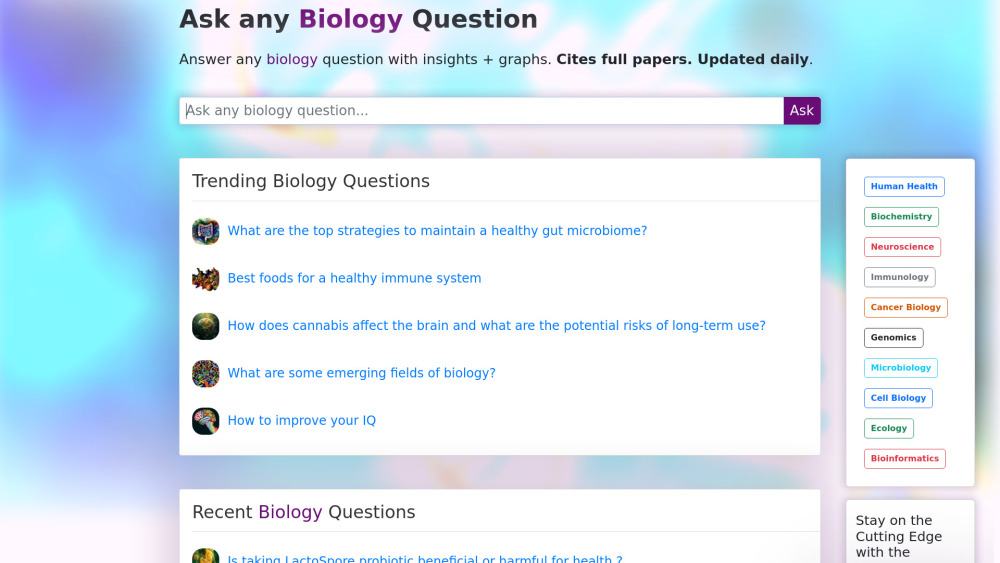 bioloGPT: Interactive Biology Q&A Platform & AI Tool