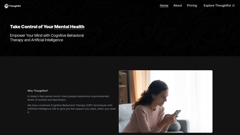 Thoughtful: AI Tool for Self-Directed CBT