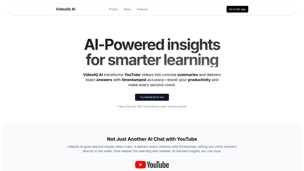 VideoIQ AI: Educational YouTube Videos Summarized