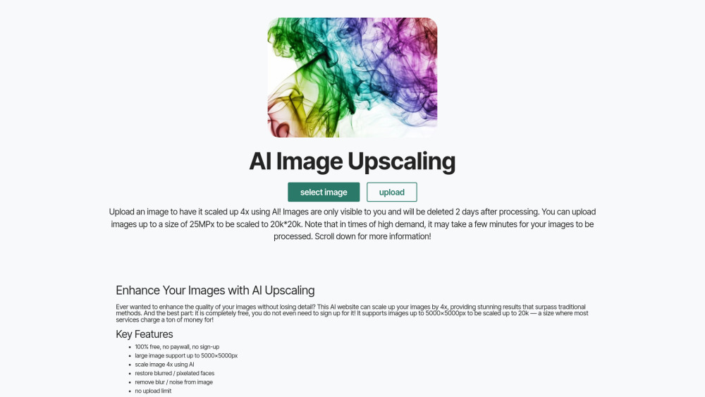 AI Image Upscaling: Free AI Tool for 20k Resolution