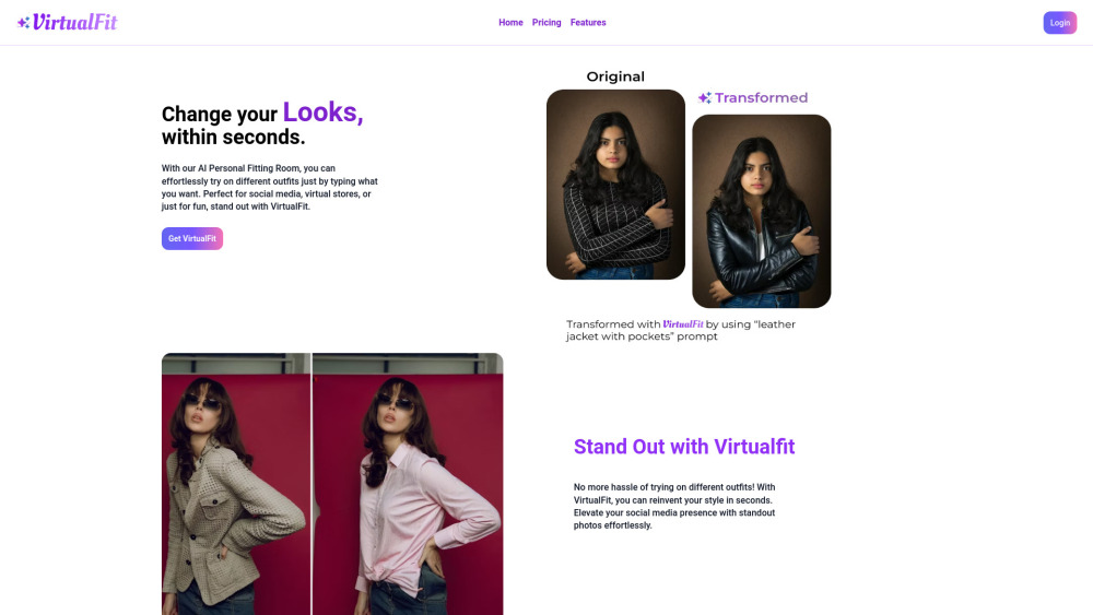 VirtualFit AI: AI Tool for Seamless Look & Outfit Changes