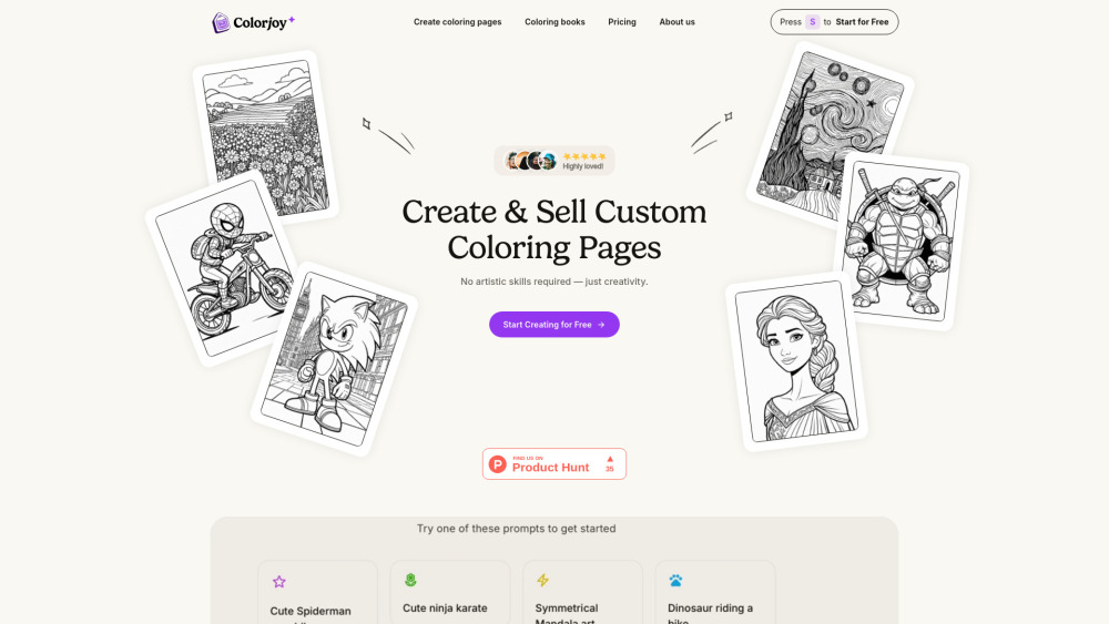 Colorjoy: AI Tool for Creating Custom Coloring Pages