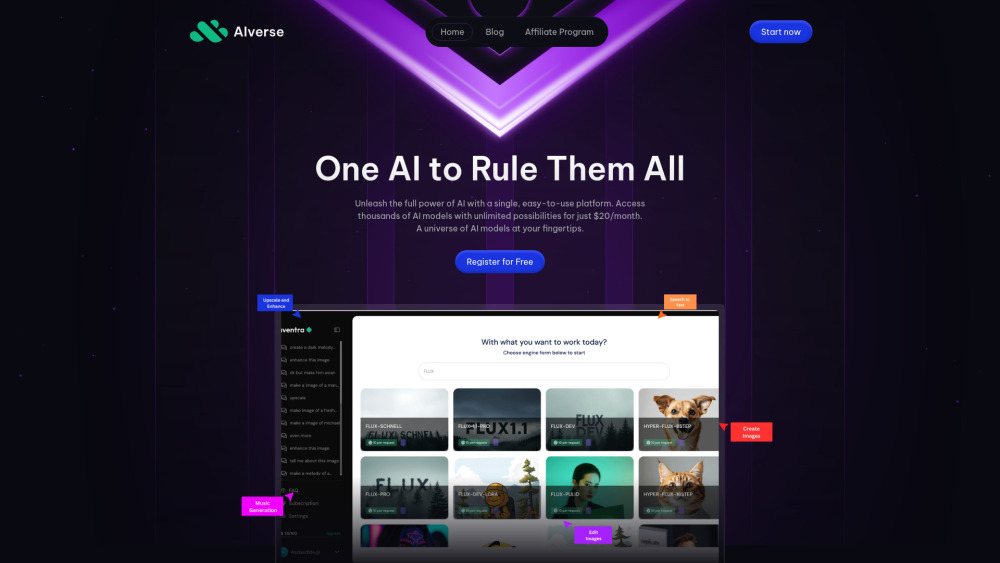 AIverse: Ultimate AI Tool for 2000+ Models
