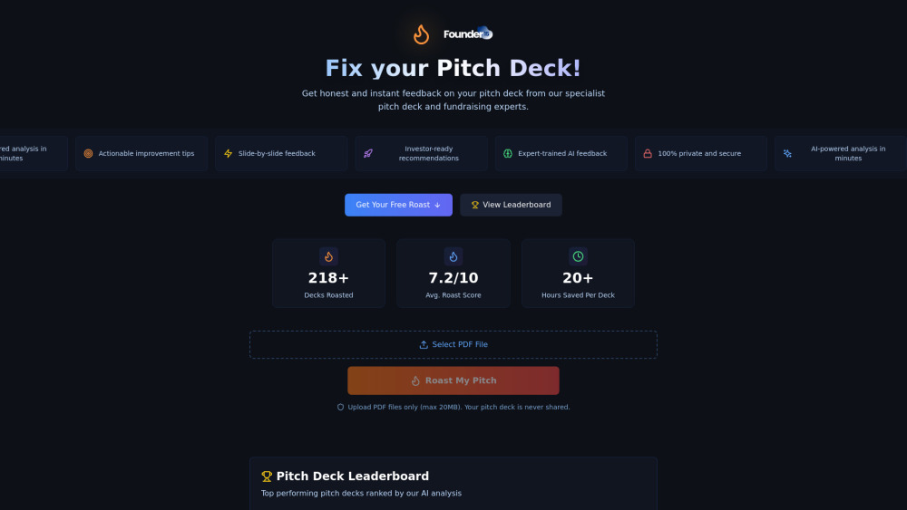 Pitch Roasters: AI Tool for Pitch Deck Analysis