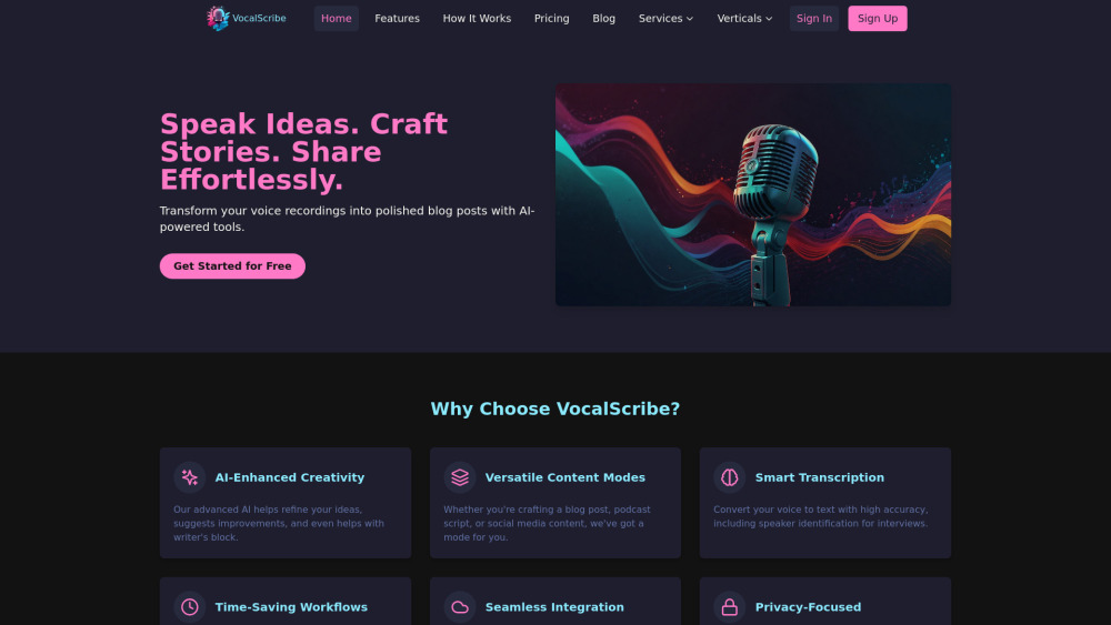 VocalScribe: AI Tool for Instant Blog Creation