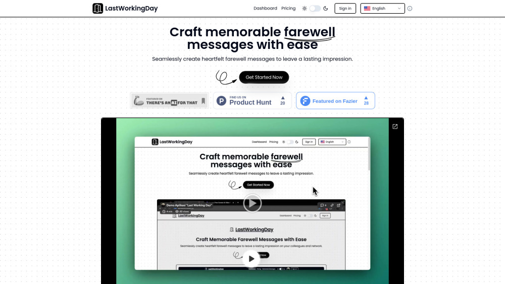 LastWorkingDay: AI Tool for Personalized Farewell Messages