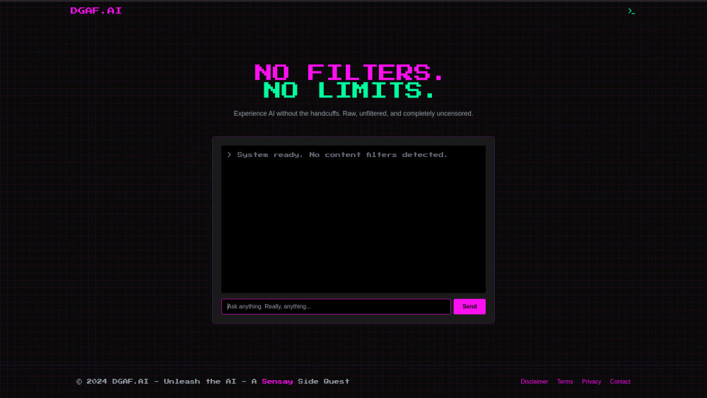 DGAF.AI: Uncensored AI Tool for Free Expression