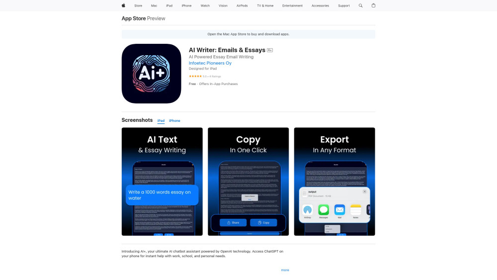 AI Writer: Emails & Essays: AI Tool for Writing