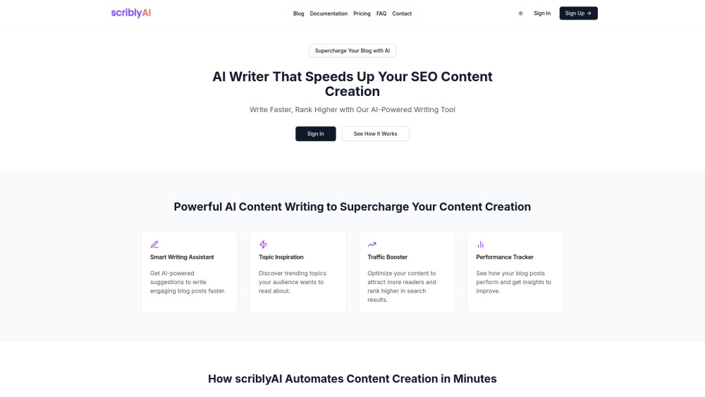 Scribly AI: Fast AI Tool for SEO Content Creation
