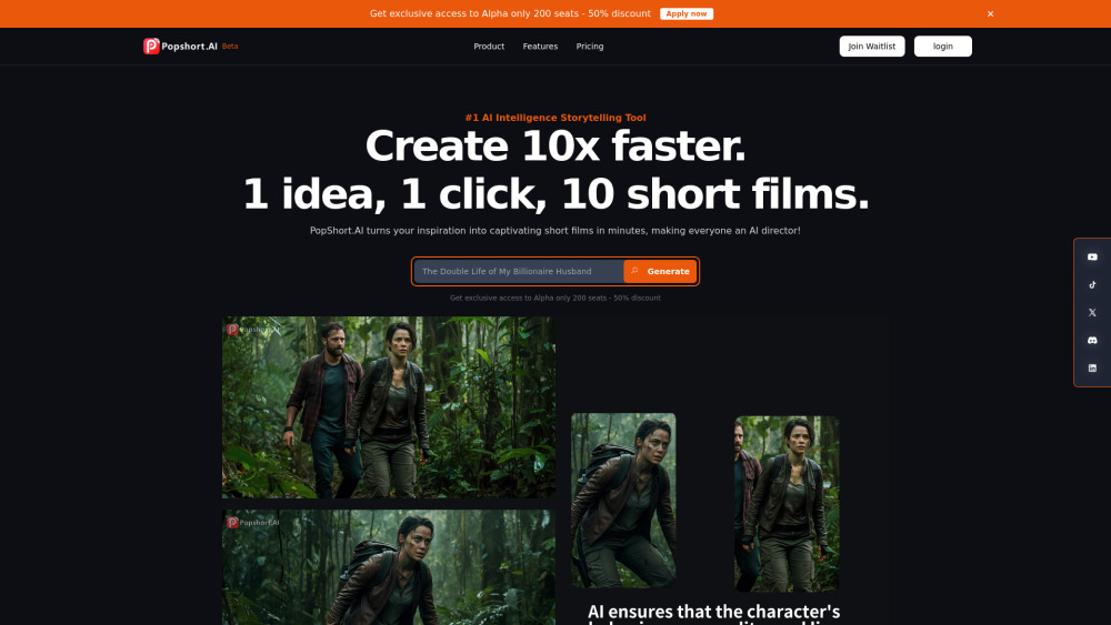 PopShort.AI: AI Tool for Quick Short Films