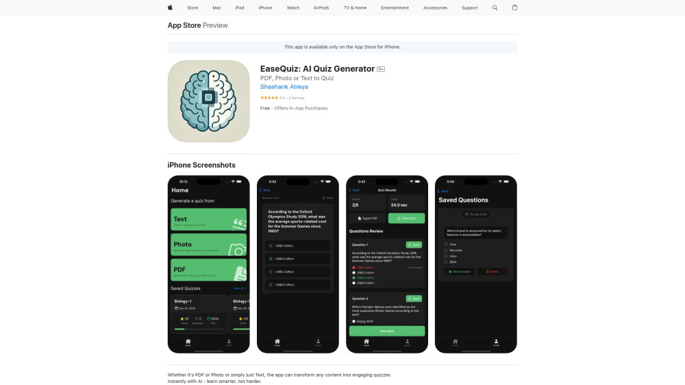 EaseQuiz: AI Tool for Smart Quiz Generation