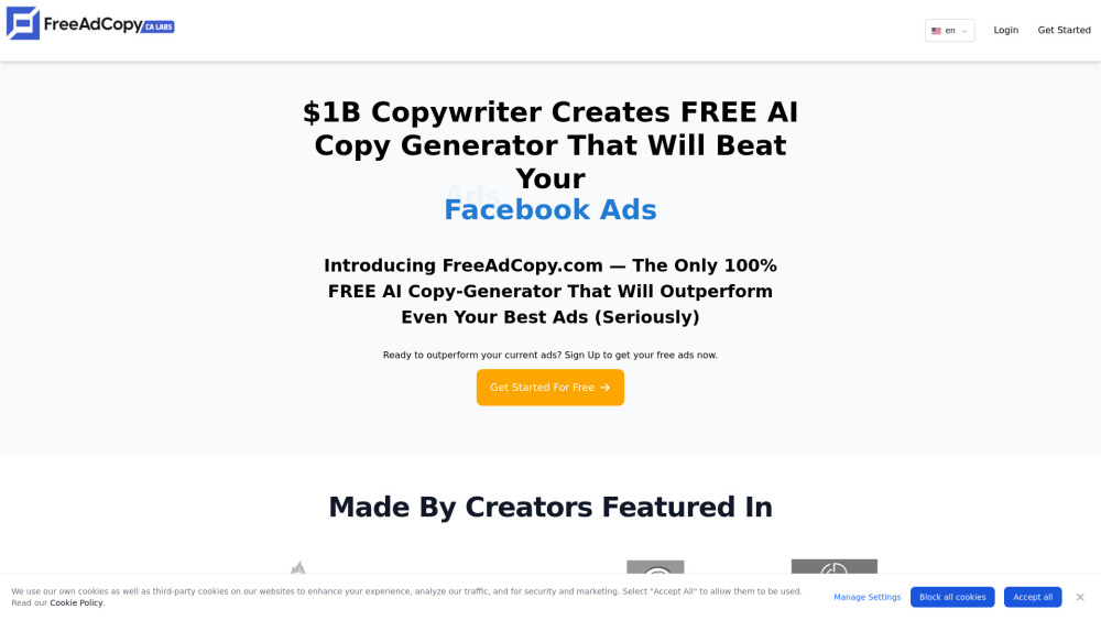 FreeAdCopy: AI Tool for Instant Ad Copy
