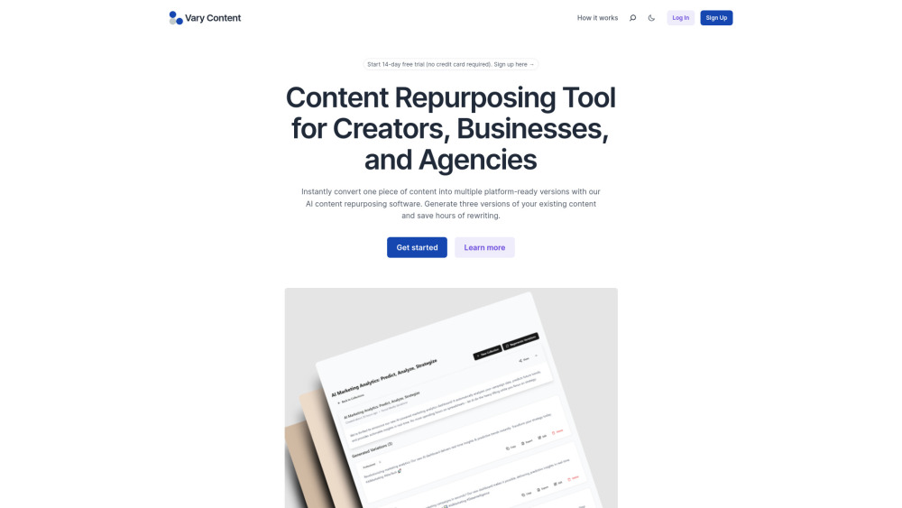 Vary Content: AI Tool for Social Media Variations