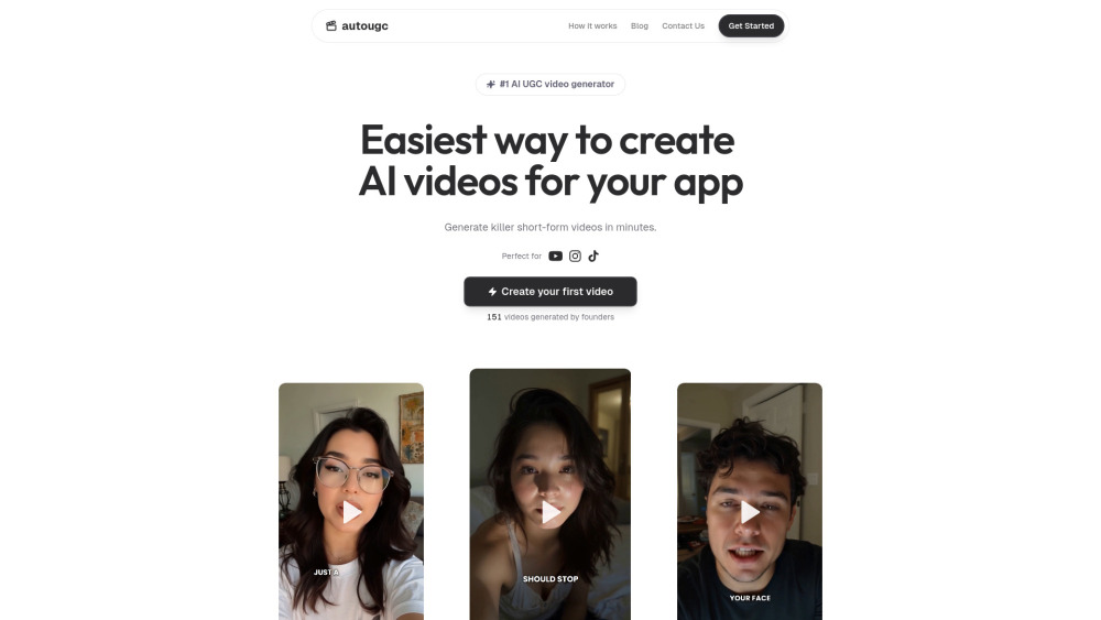 AutoUGC: AI Tool for Viral UGC Videos
