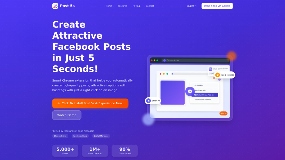 Post 5s Website screenshot