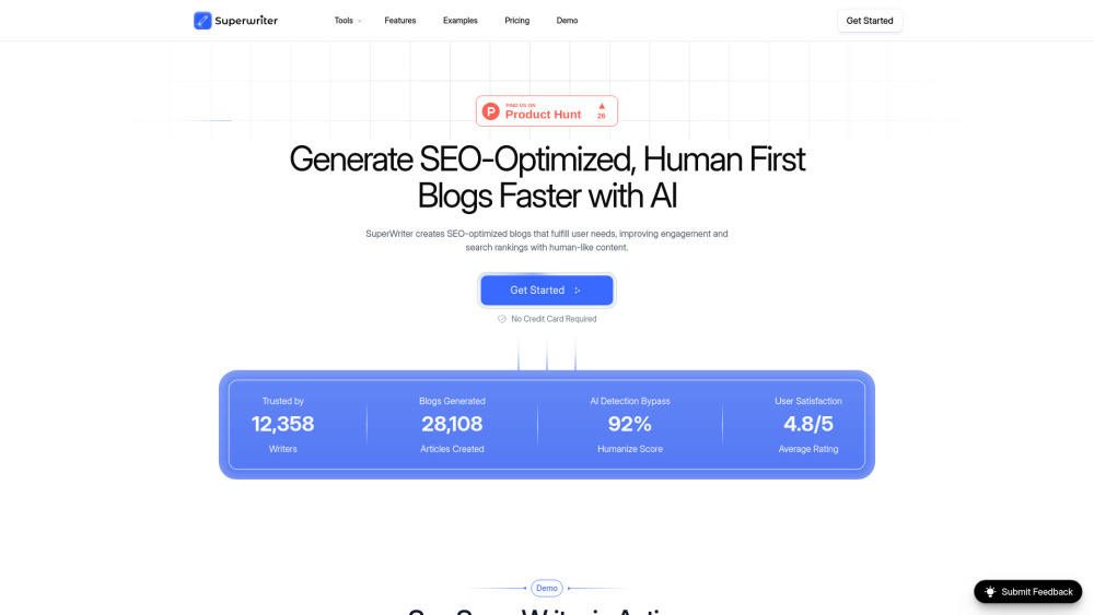 SuperWriter.io: AI Tool for SEO-Optimized Blog Posts