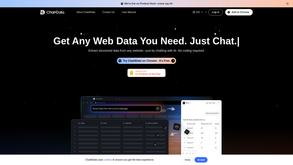 Chat4Data: AI Tool for Web Data Extraction