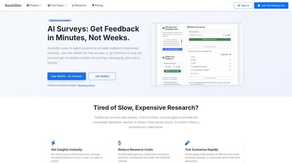 SocioSim: AI Tool for Instant Simulated Responses
