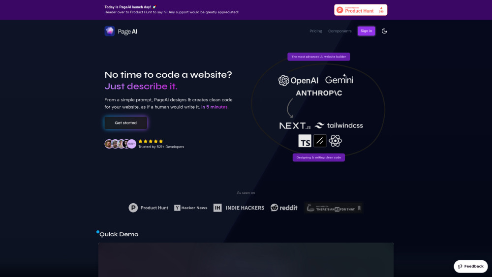 PageAI: AI Tool for Rapid Web Development