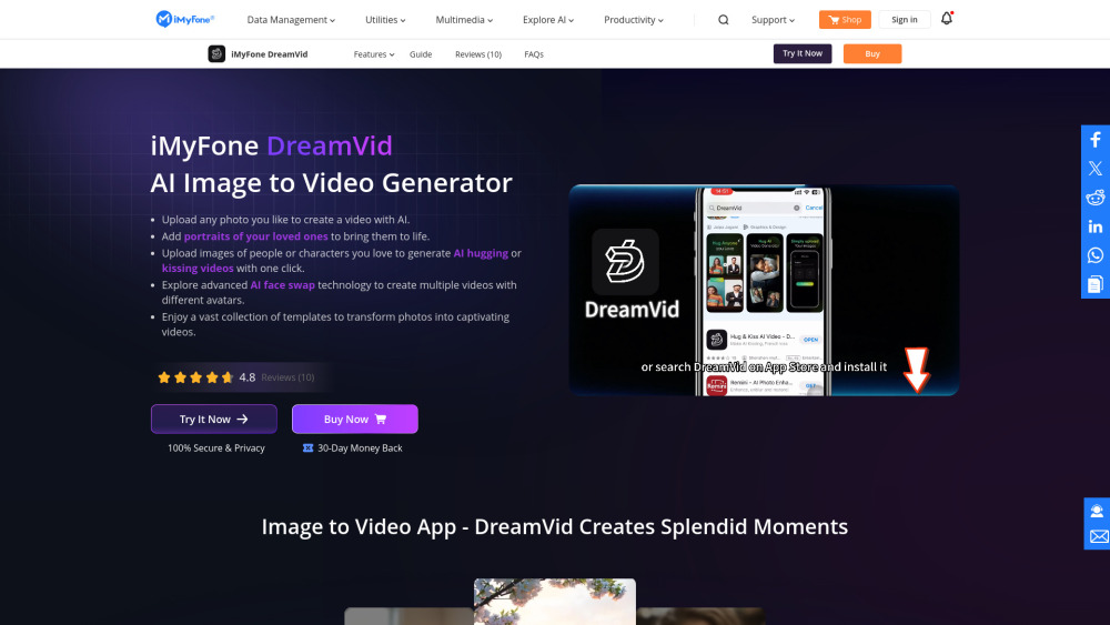 DreamVid: AI Tool to Animate Photos with DreamVid