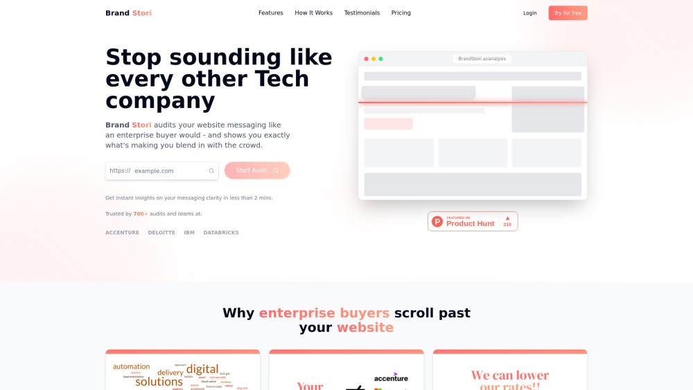 BrandStori: AI Tool for Tech Website Messaging Audits