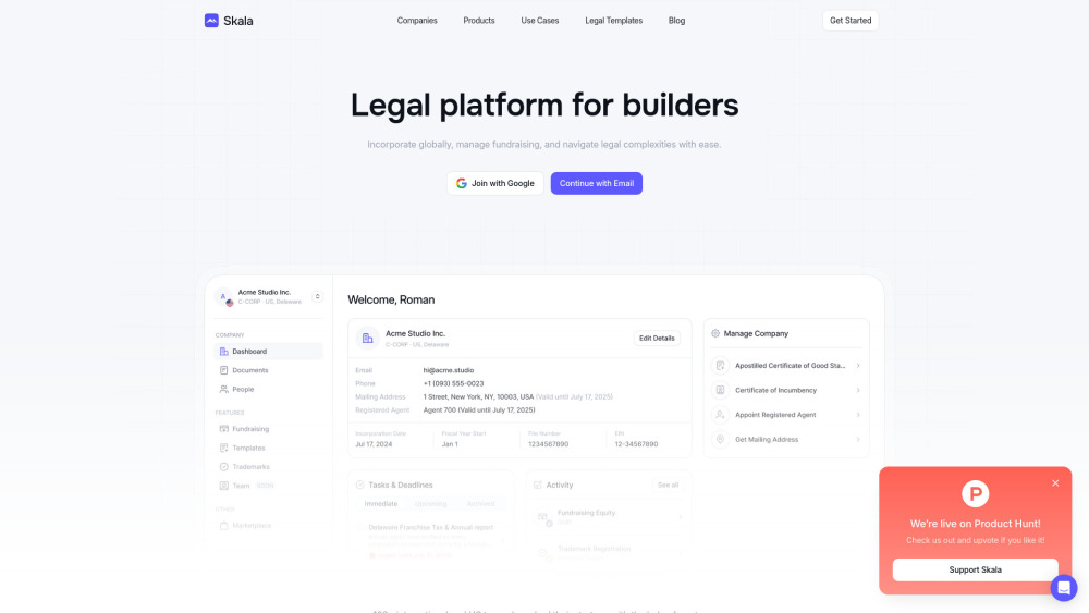Skala: AI Tool for Builders' Legal & Finance