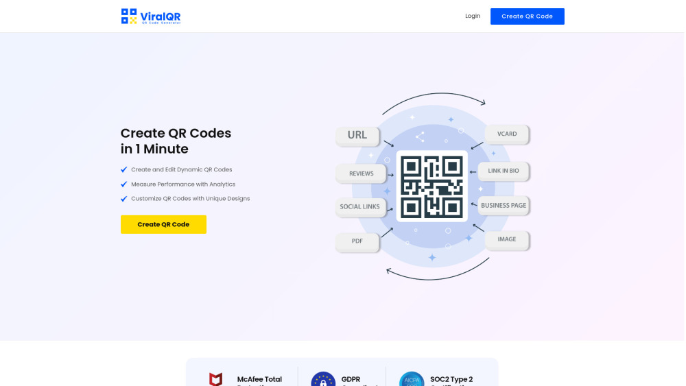 ViralQR: AI Tool for Dynamic QR Codes & Secure Sharing