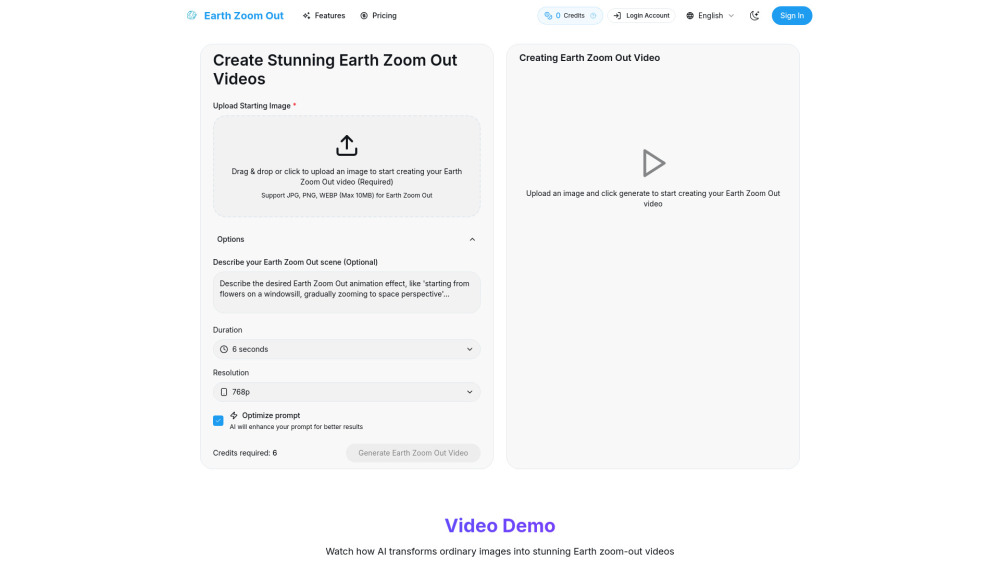 Earth Zoom Out AI: AI Tool for Cosmic Zoom-Out Videos