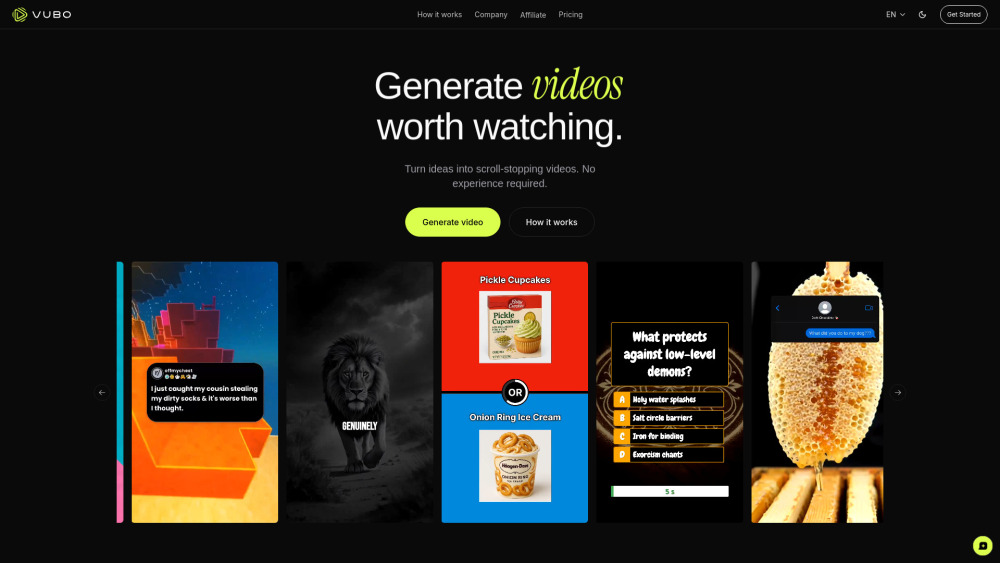 VUBO: AI Tool to Generate Viral Videos Fast