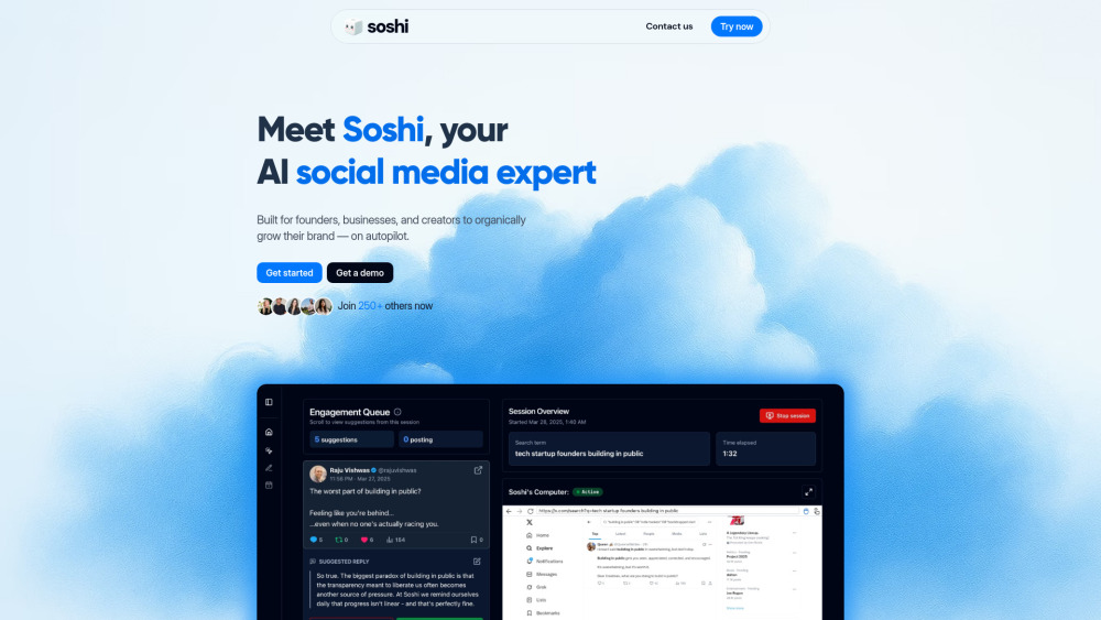 Soshi: AI Tool for Organic Brand Growth