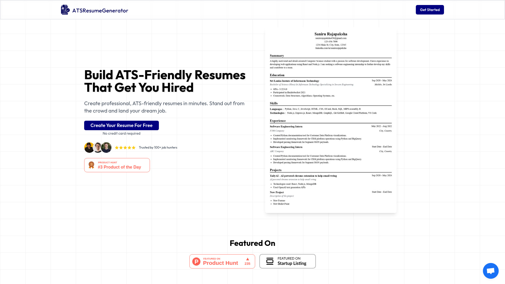 ATSResumeGenerator: AI Tool for ATS-Friendly Resumes