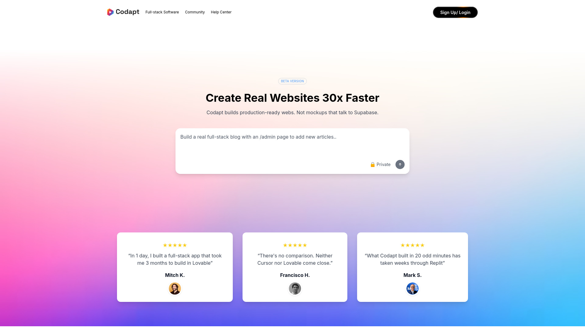 Codapt - AI Full-Stack App Builder: AI tool for no-code to real code