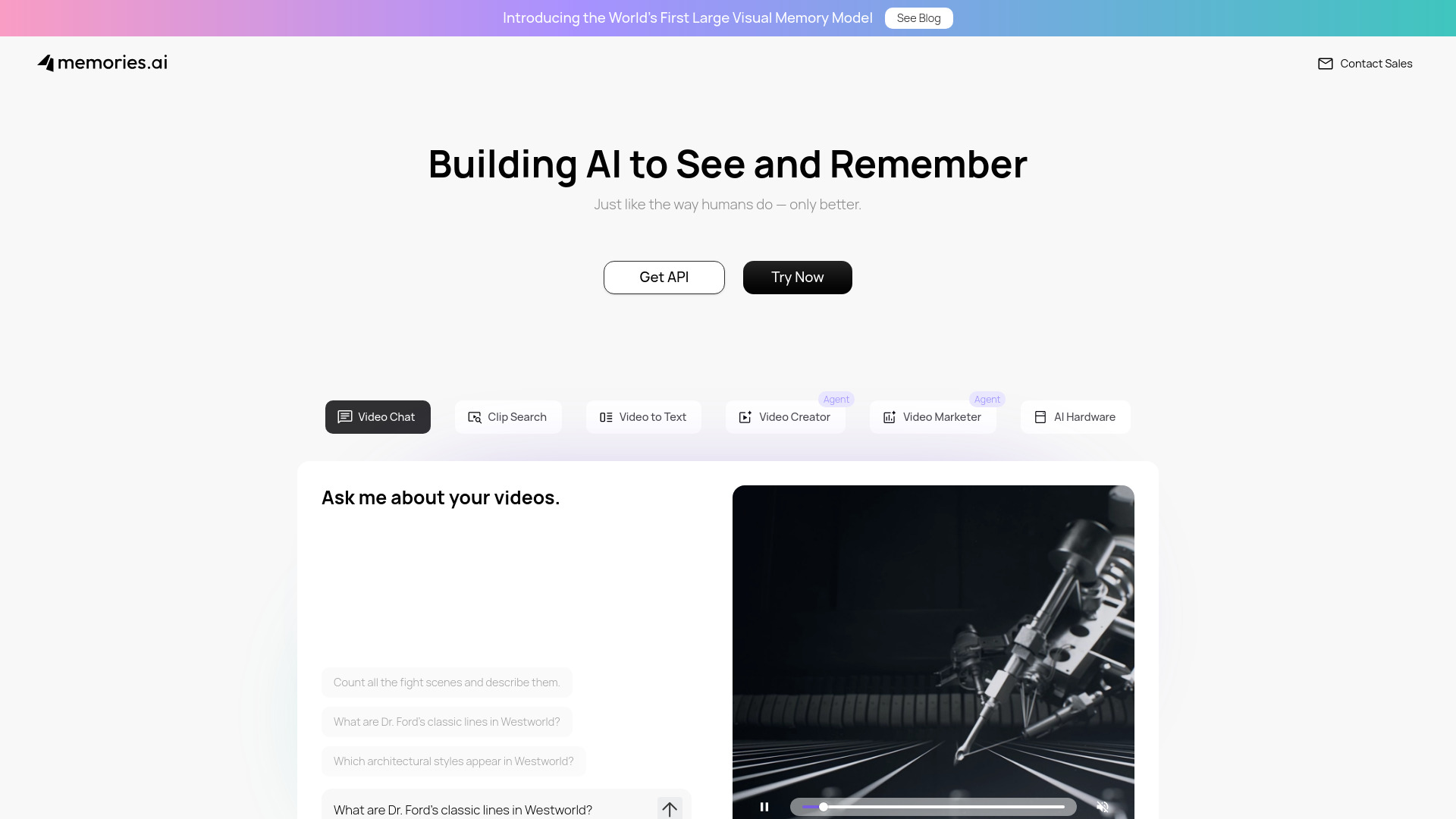 Memories.ai: AI Video Analysis & Memory Tool