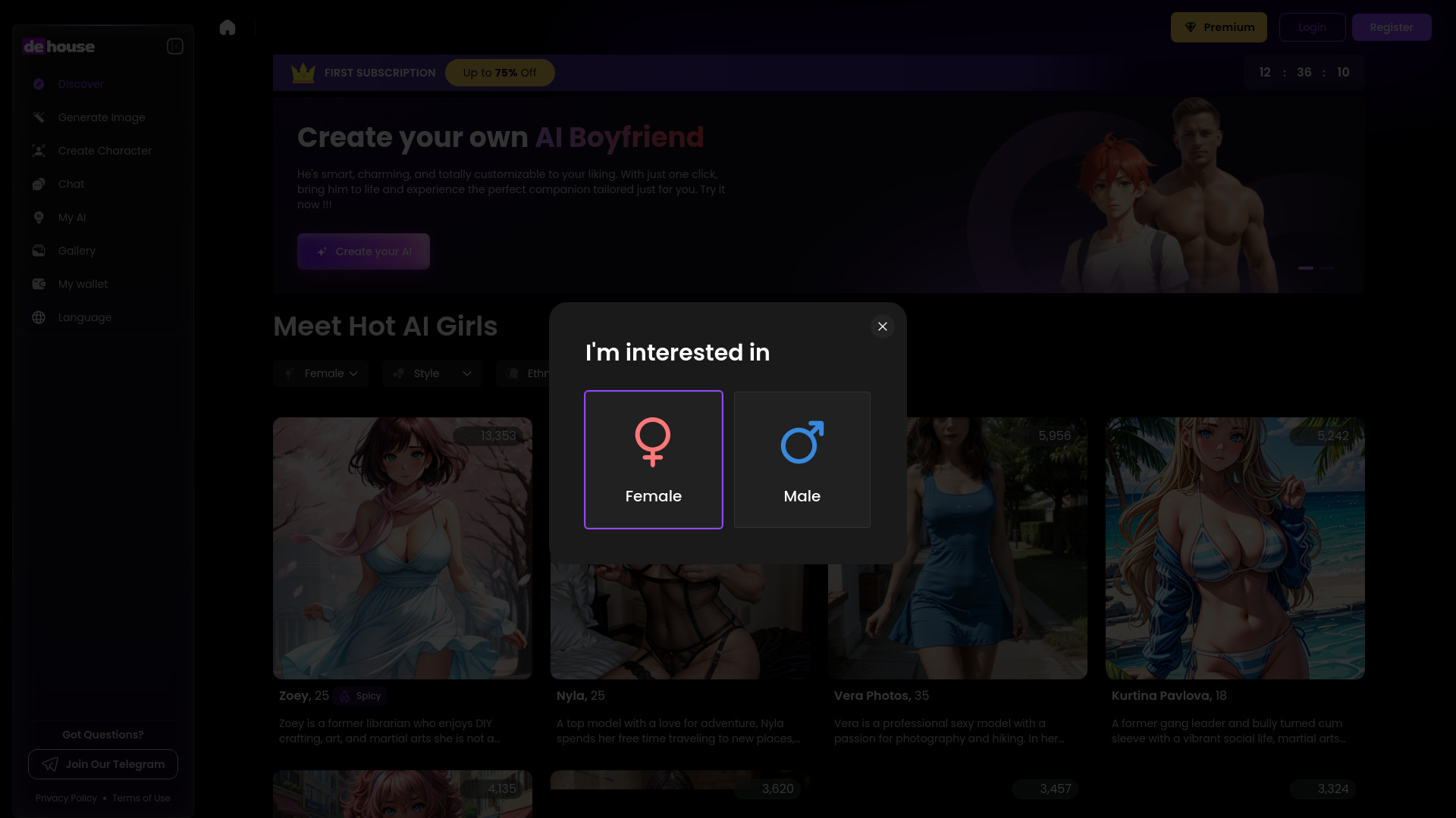 dehouse.ai - AI Character Creator & Digital Twin Tool: AI Tool to Create & Monetize AI Characters