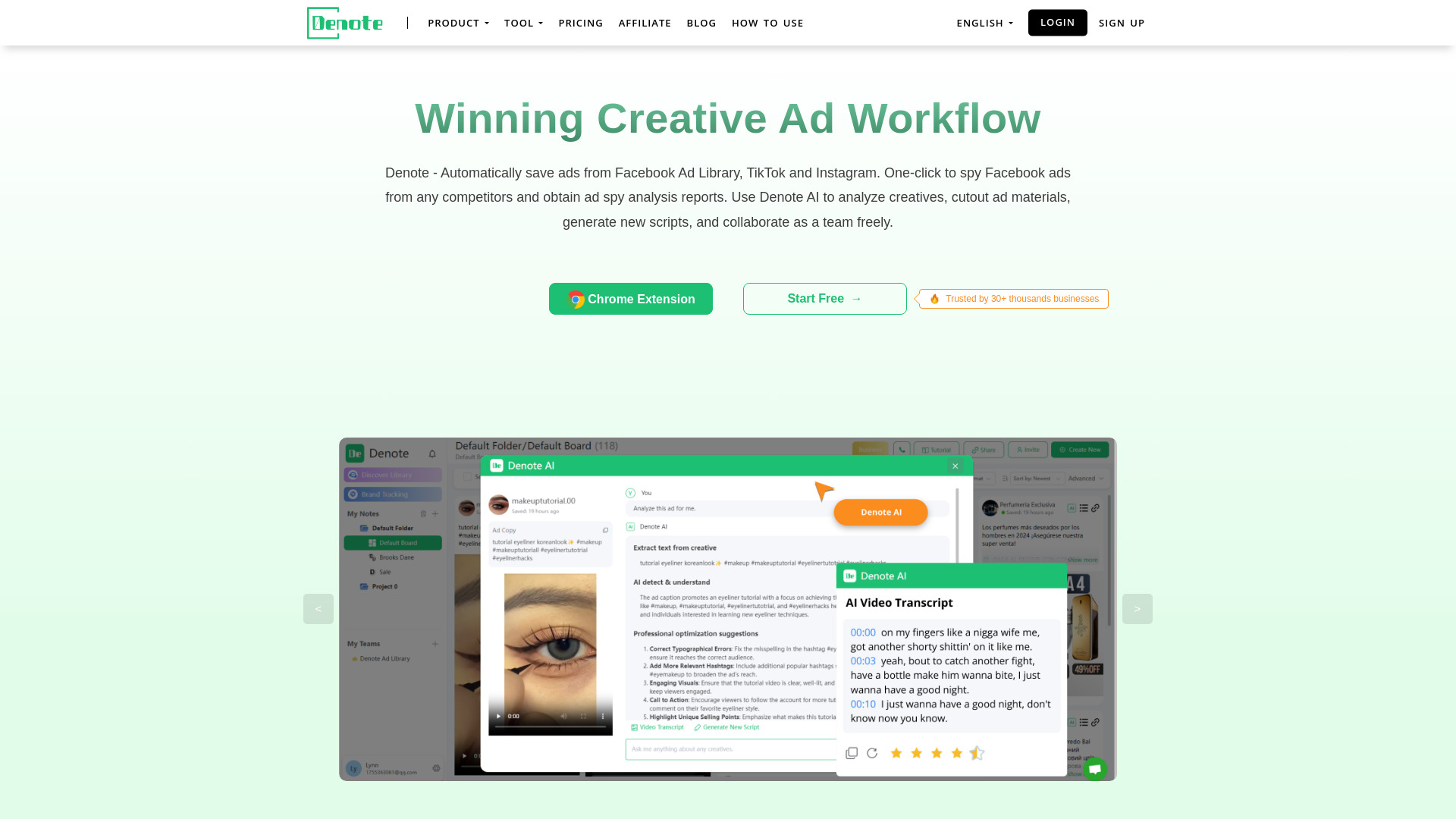 Denote: AI Tool for Ad Spy & Creative Intel