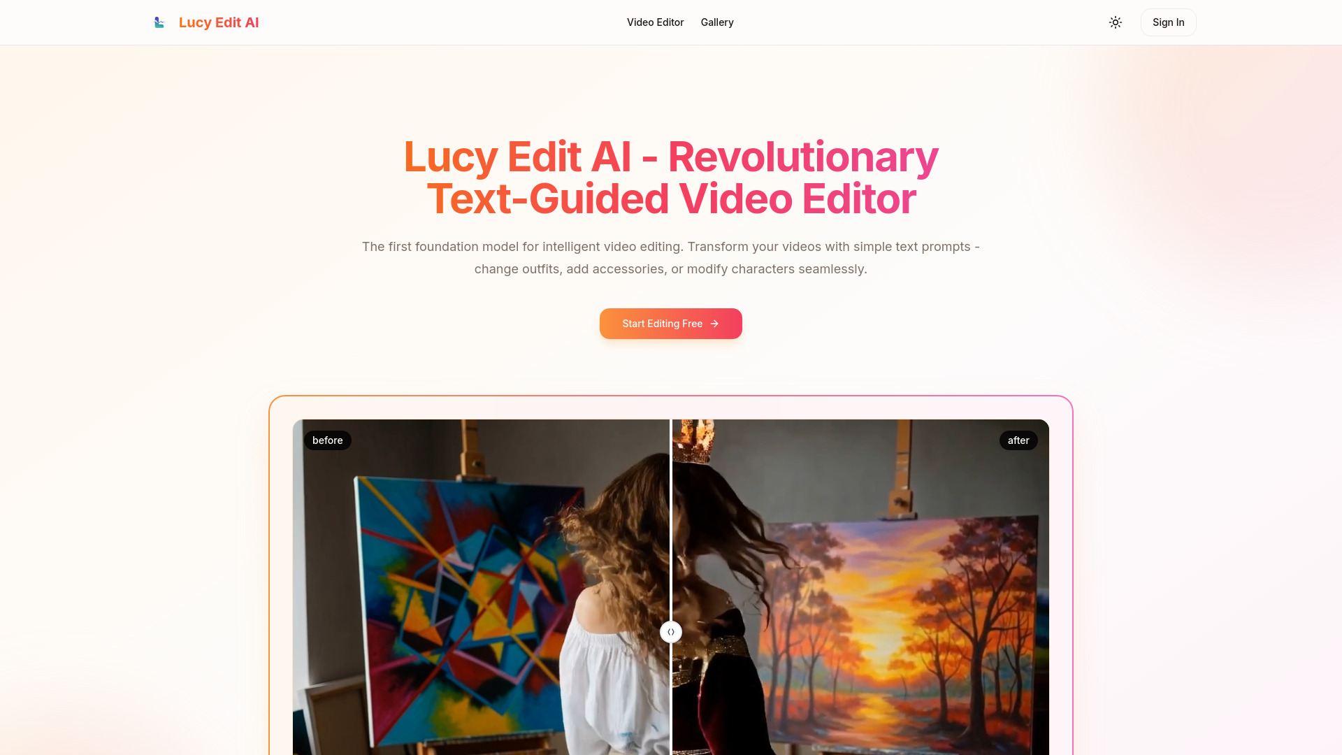 Lucy Edit AI: AI Tool for Text-Guided Video Editing