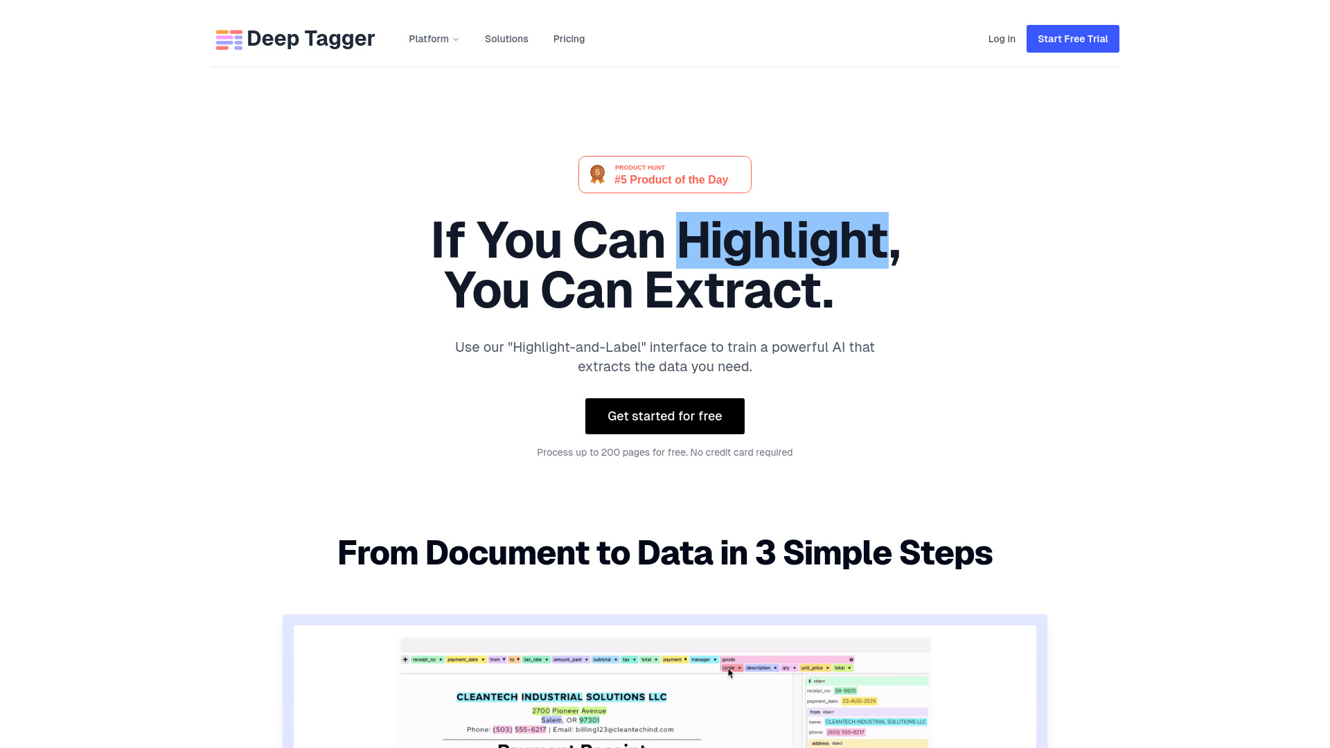DeepTagger: AI Tool for Instant Document Extraction