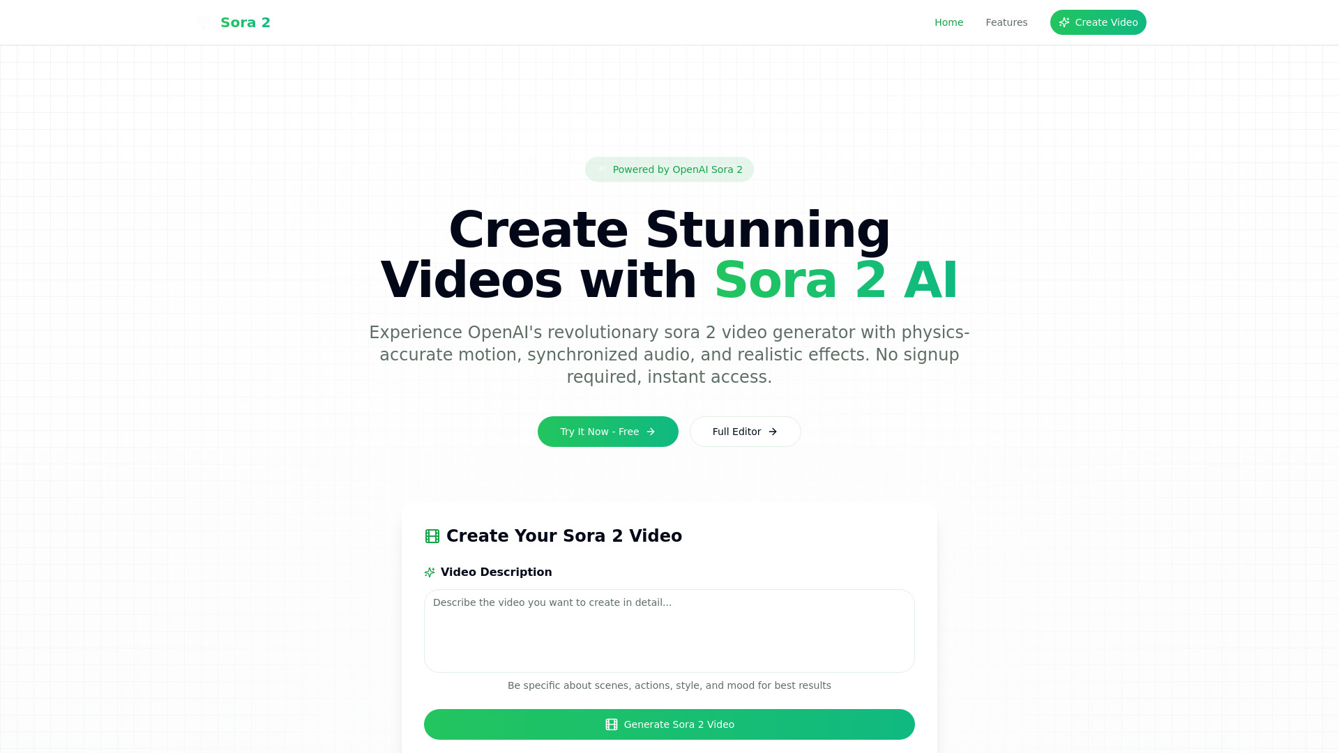 Sora 2 - AI Video Generator Free Online: AI Tool for Instant Professional Videos
